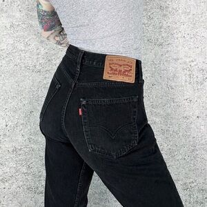 Vintage 501 Levi’s Black denim Levi jeans thrifted